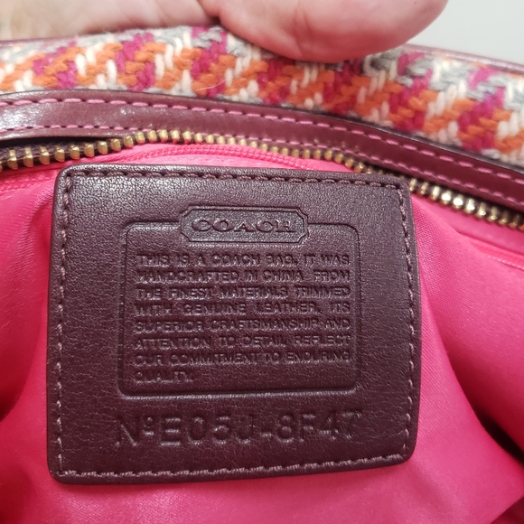 Vtg COACH Limited Edition Hamptons tweed Houndstooth Satchel RARE - Picture 11 of 15